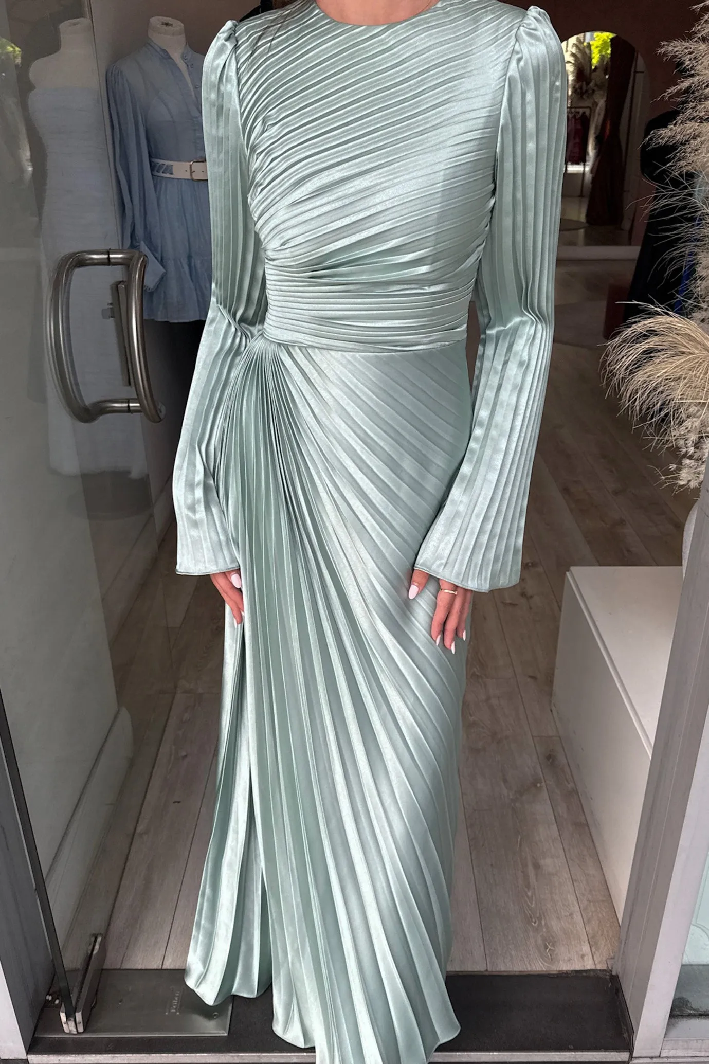 Layla Shimmer Gown Misty Green by HSH