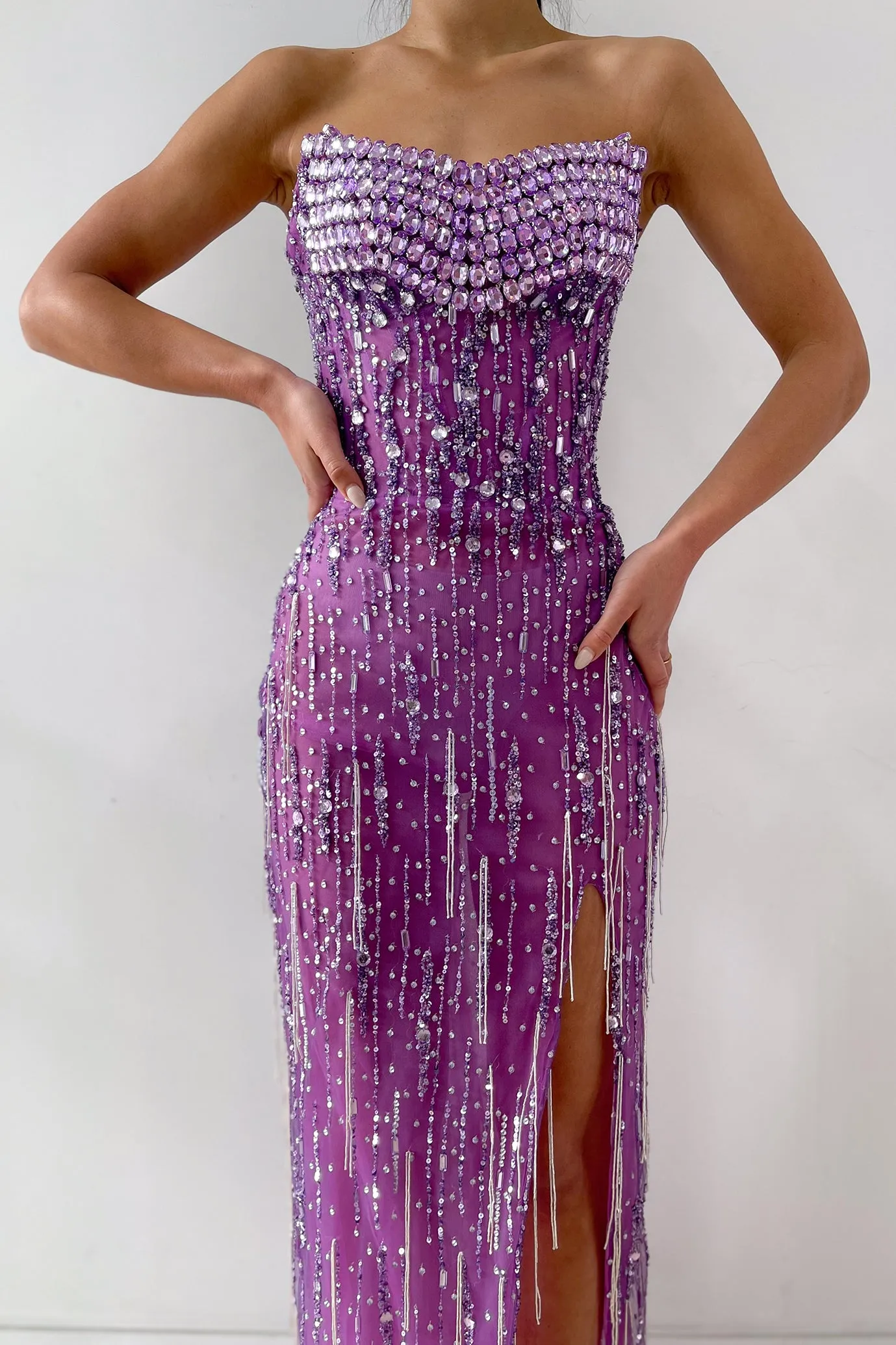Liberty Embellished Gown Lilac by HSH