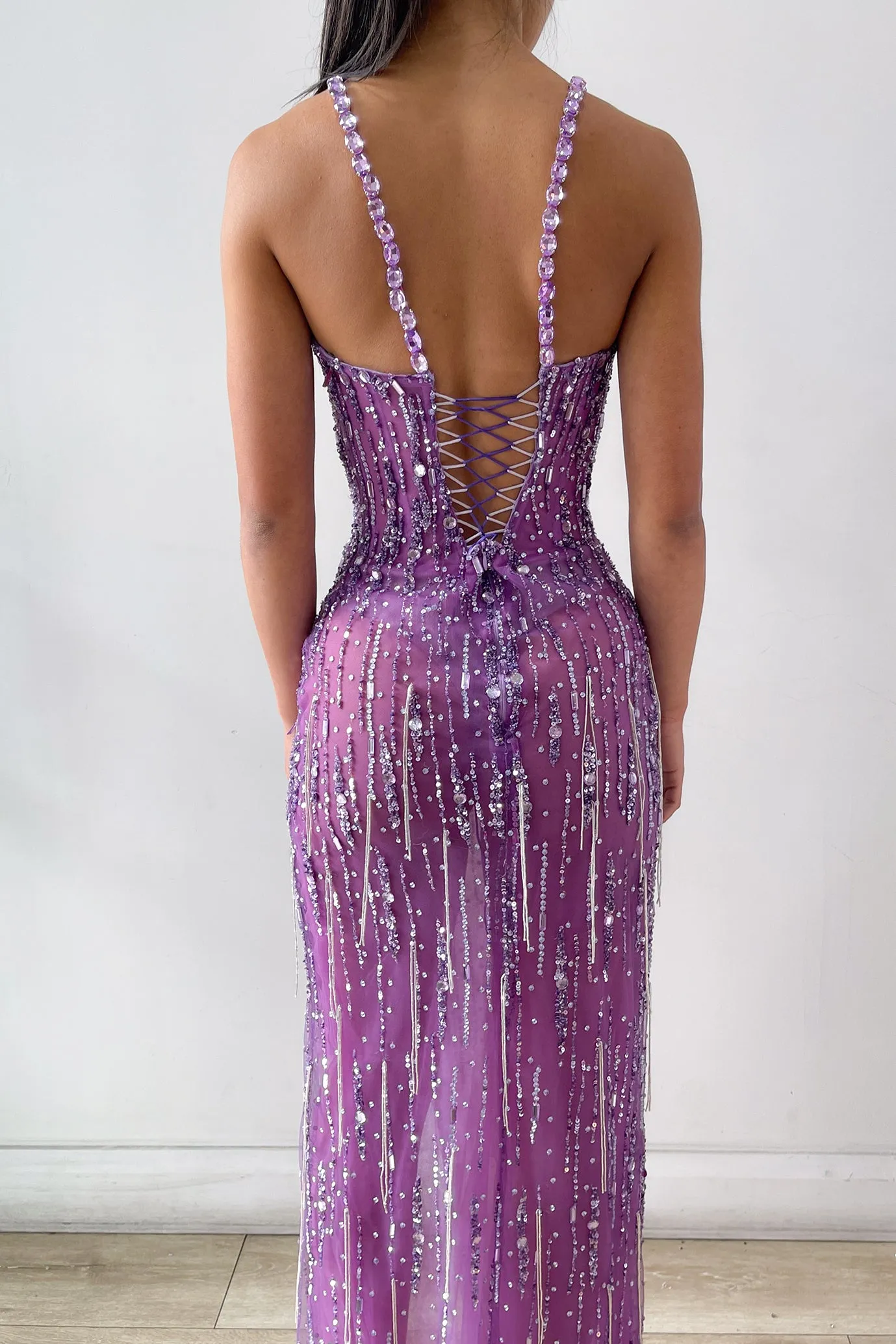 Liberty Embellished Gown Lilac by HSH
