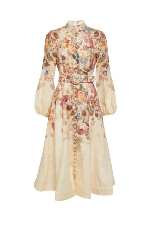 Luminosity Floral Linen Midi Dress by Zimmermann