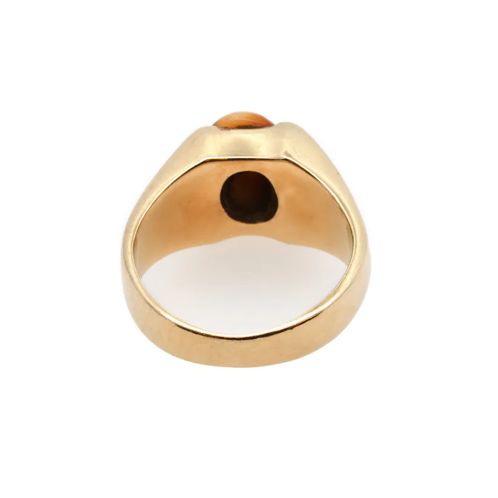 Magpie Vintage- 10kt Yellow Gold Men's Signet Style featuring Natural Tigers Eye