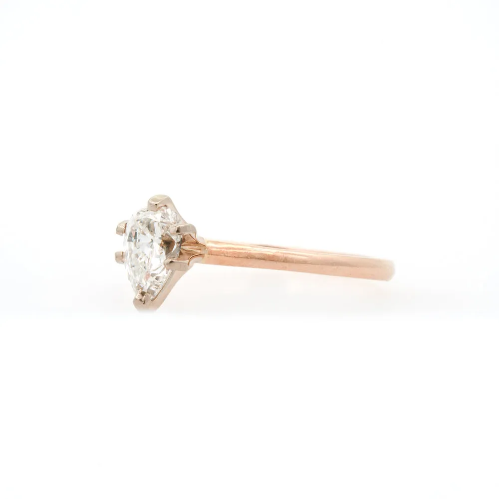 Magpie Vintage- 14ky 0.80ct Pear Diamond Solitaire ( I Colour SI2 VG)