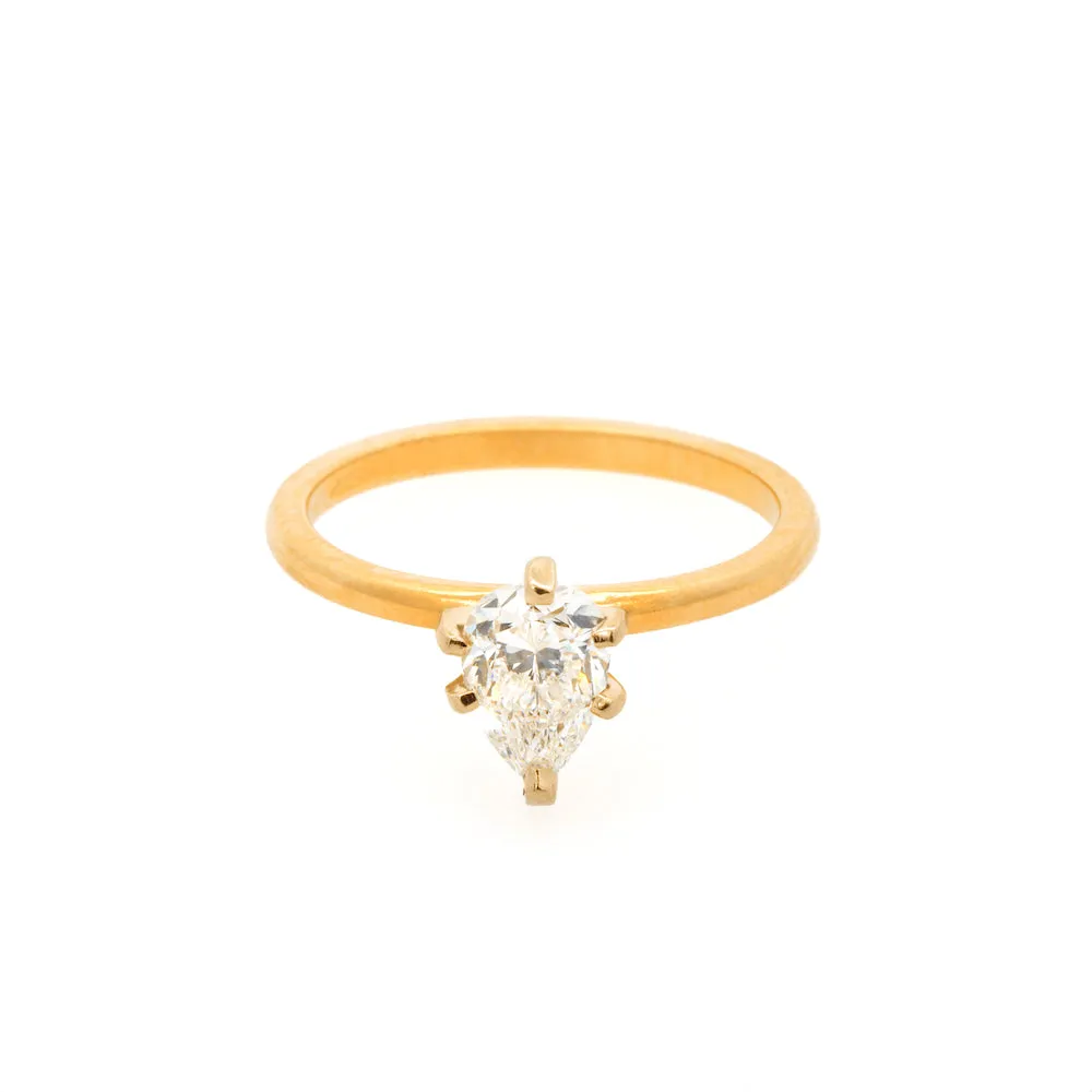 Magpie Vintage- 14ky 0.80ct Pear Diamond Solitaire ( I Colour SI2 VG)