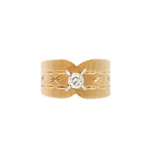 Magpie Vintage-18ky Gold Wide Diamond Solitaire w/ 0.22ct White Diamond H Colour SI2