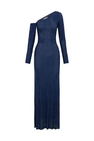 Marcia Diamante Long Sleeve Maxi Dress Navy by Meshki