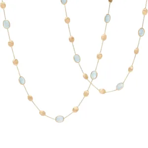 Marco Bicego Siviglia 18ct Yellow Gold Aquamarine Long Necklace