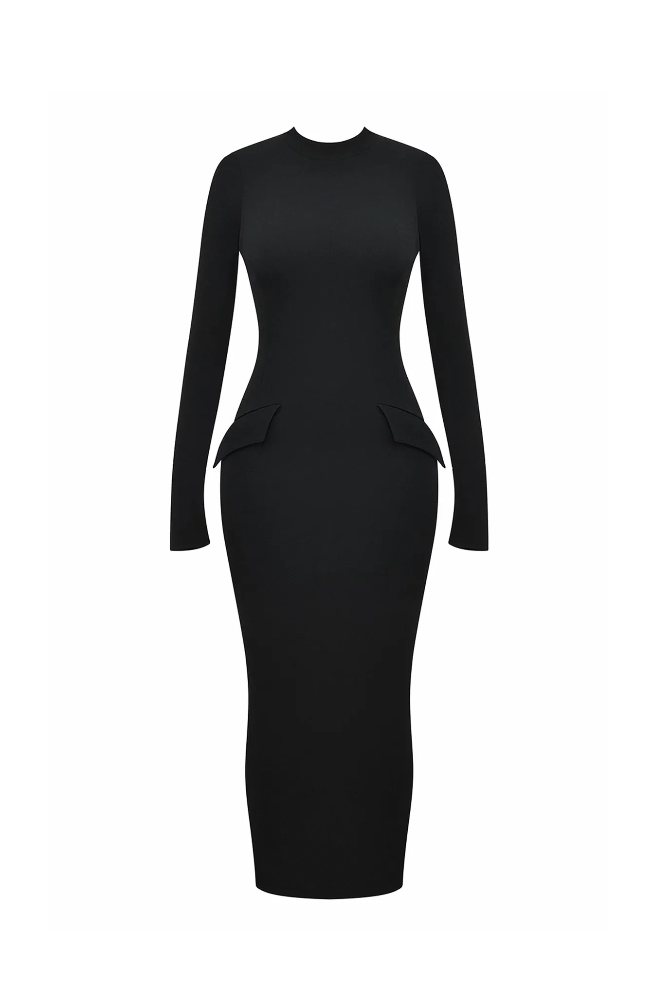 Marie-Louise Black Turtleneck Maxi Dress by House of CB
