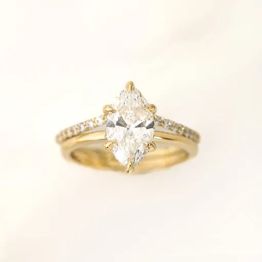 Marquise Diamond Solitaire with Hidden Halo
