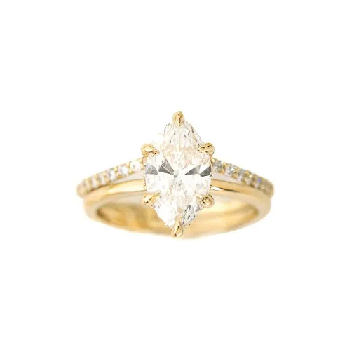 Marquise Diamond Solitaire with Hidden Halo