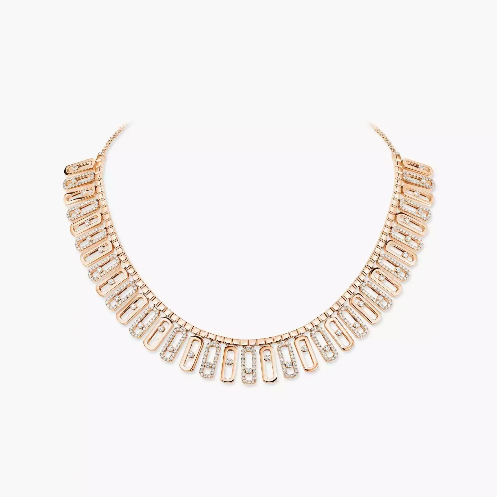 Messika Move Iconica 18ct Rose Gold 8ct Diamond Necklace