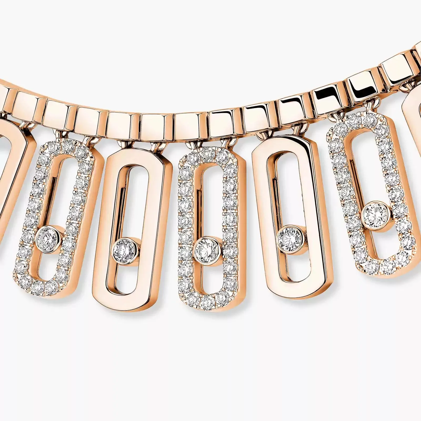 Messika Move Iconica 18ct Rose Gold 8ct Diamond Necklace
