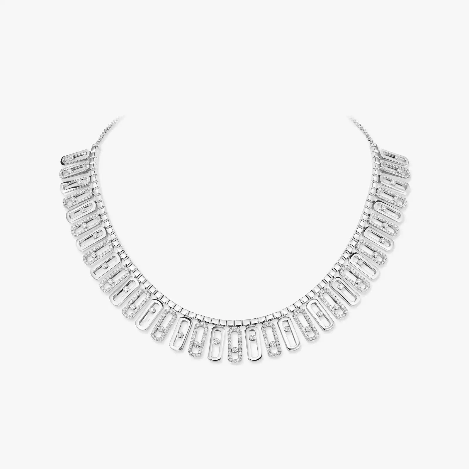 Messika Move Iconica 18ct White Gold 8ct Diamond Necklace