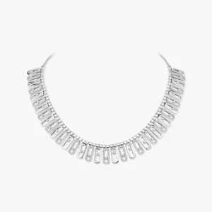 Messika Move Iconica 18ct White Gold 8ct Diamond Necklace