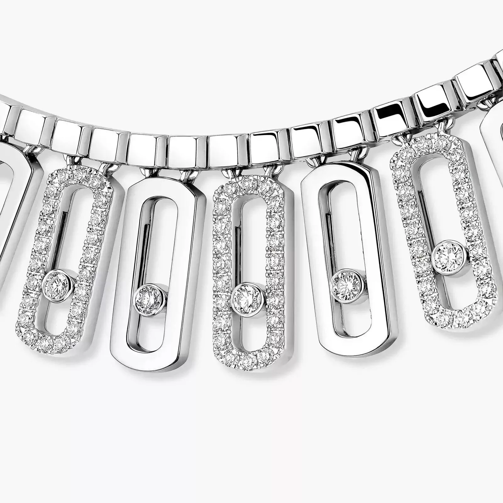Messika Move Iconica 18ct White Gold 8ct Diamond Necklace