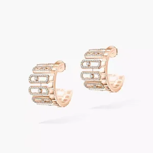 Messika Move Iconica Pavé 18ct Rose Gold 2.7ct Diamond Earrings