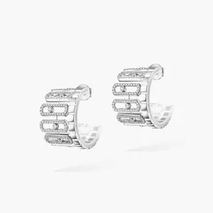 Messika Move Iconica Pavé 18ct White Gold 2.7ct Diamond Earrings