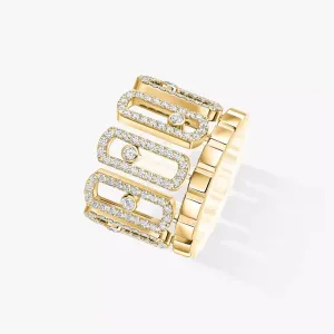 Messika Move Iconica Pavé 18ct Yellow Gold 1.40ct Diamond Ring