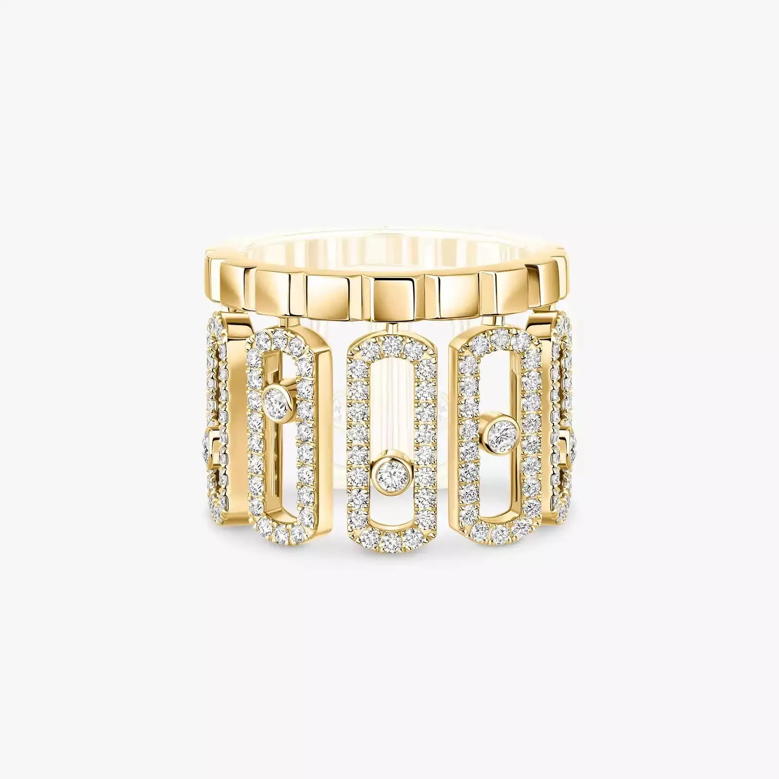 Messika Move Iconica Pavé 18ct Yellow Gold 1.40ct Diamond Ring