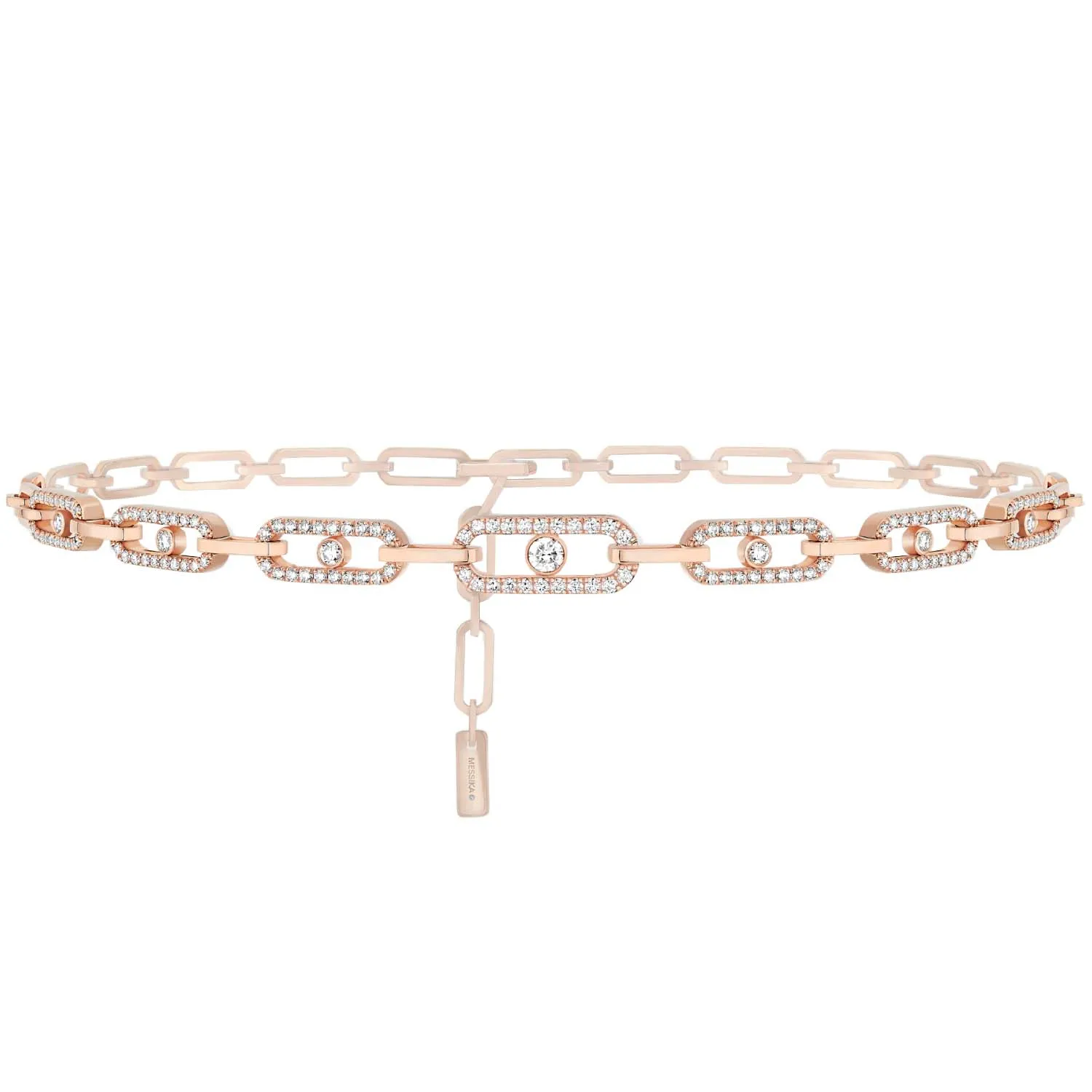 Messika Move Link 18ct Rose Gold 1.70ct Diamond Multi Choker