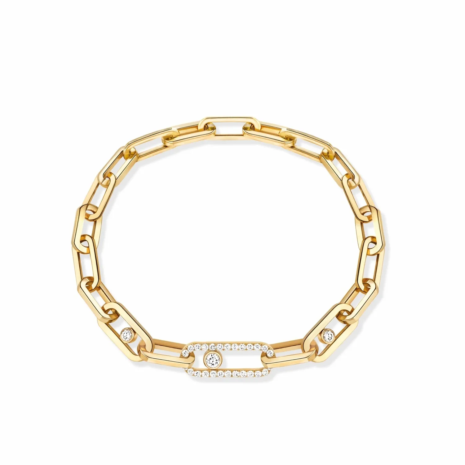 Messika Move Link 18ct Yellow Gold 1.10ct Diamond Link Bracelet