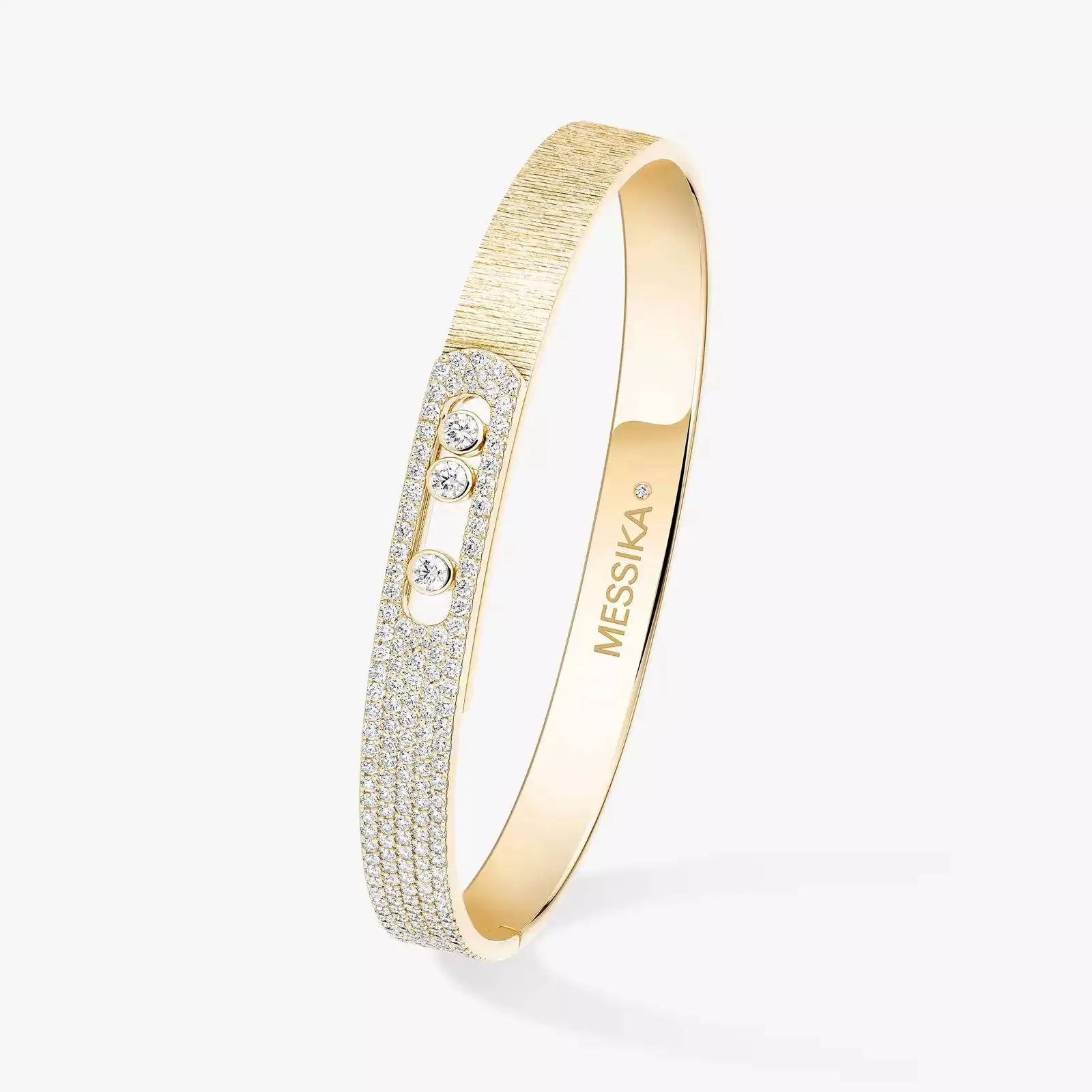 Messika Move Noa Ciselé Semi-Pavé 18ct Yellow Gold 1.55ct Diamond Bangle