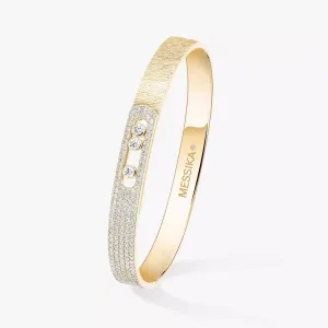 Messika Move Noa Ciselé Semi-Pavé 18ct Yellow Gold 1.55ct Diamond Bangle