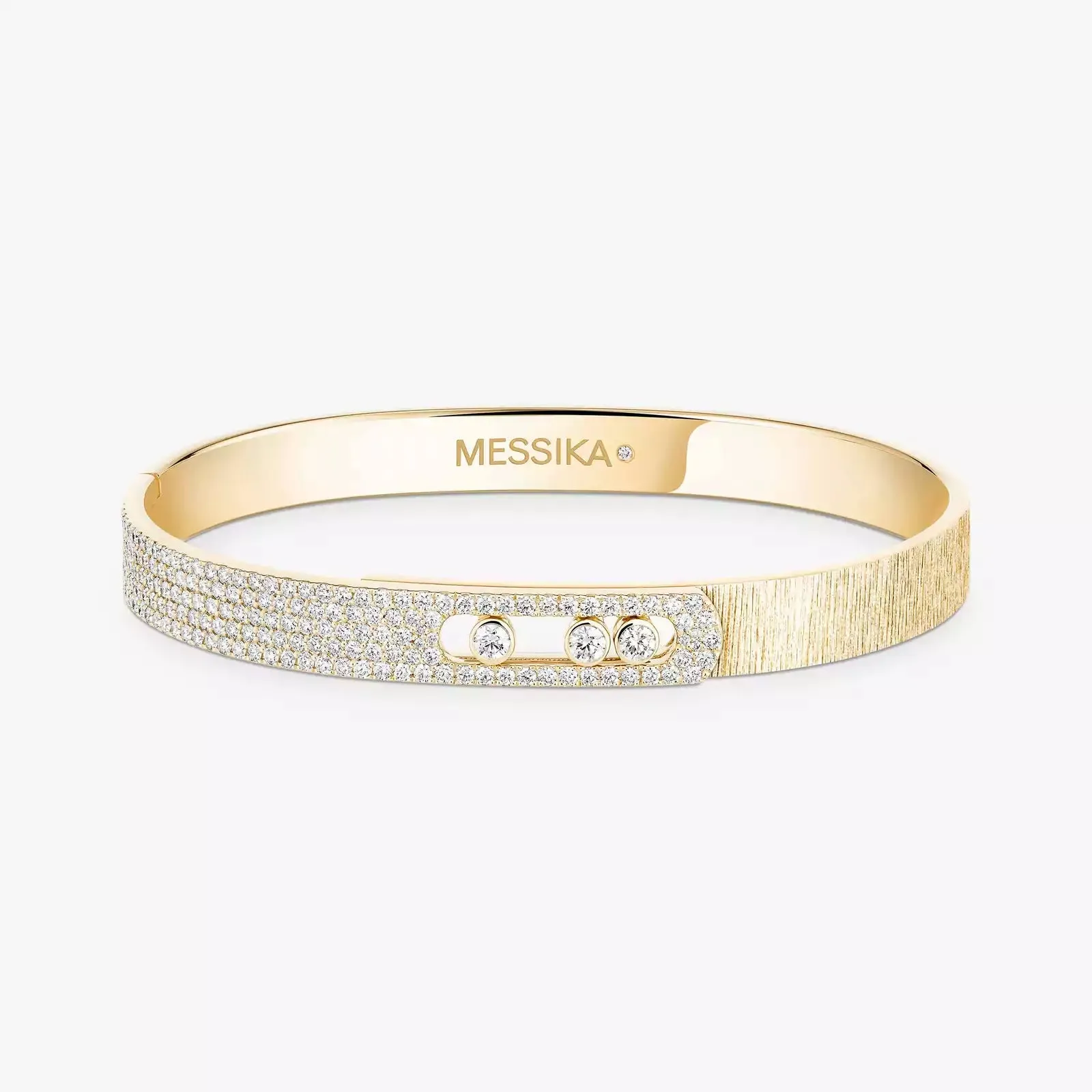 Messika Move Noa Ciselé Semi-Pavé 18ct Yellow Gold 1.55ct Diamond Bangle