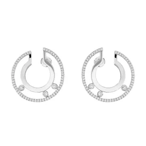 Messika Move Romaine 18ct White Gold Diamond Small Hoop Earrings