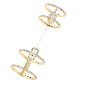 Messika Move Uno 18ct Yellow Gold Diamond Double Ring