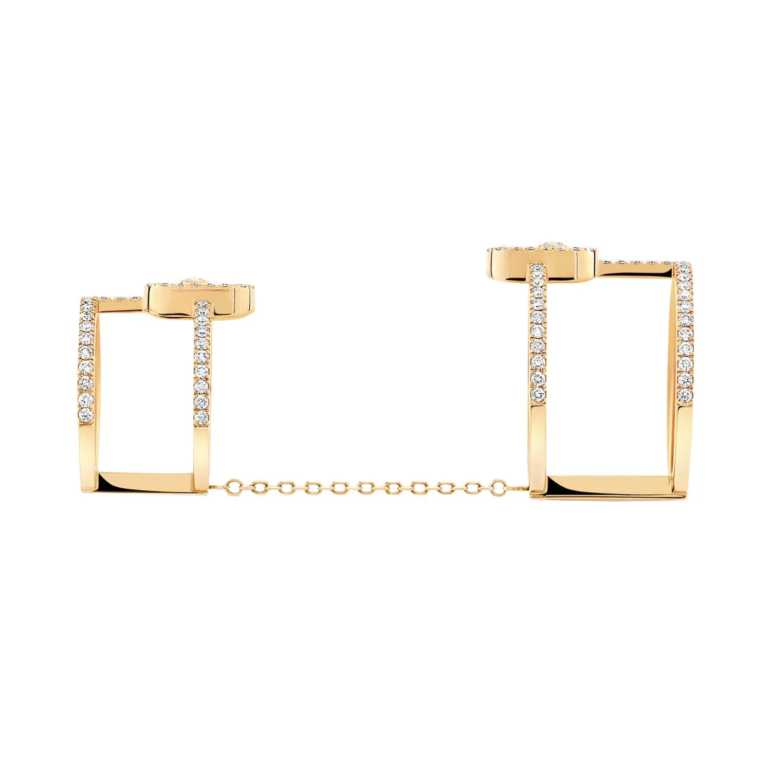 Messika Move Uno 18ct Yellow Gold Diamond Double Ring