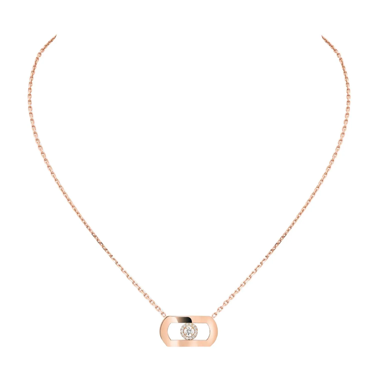 Messika So Move 18ct Rose Gold 0.12ct Diamond Necklace