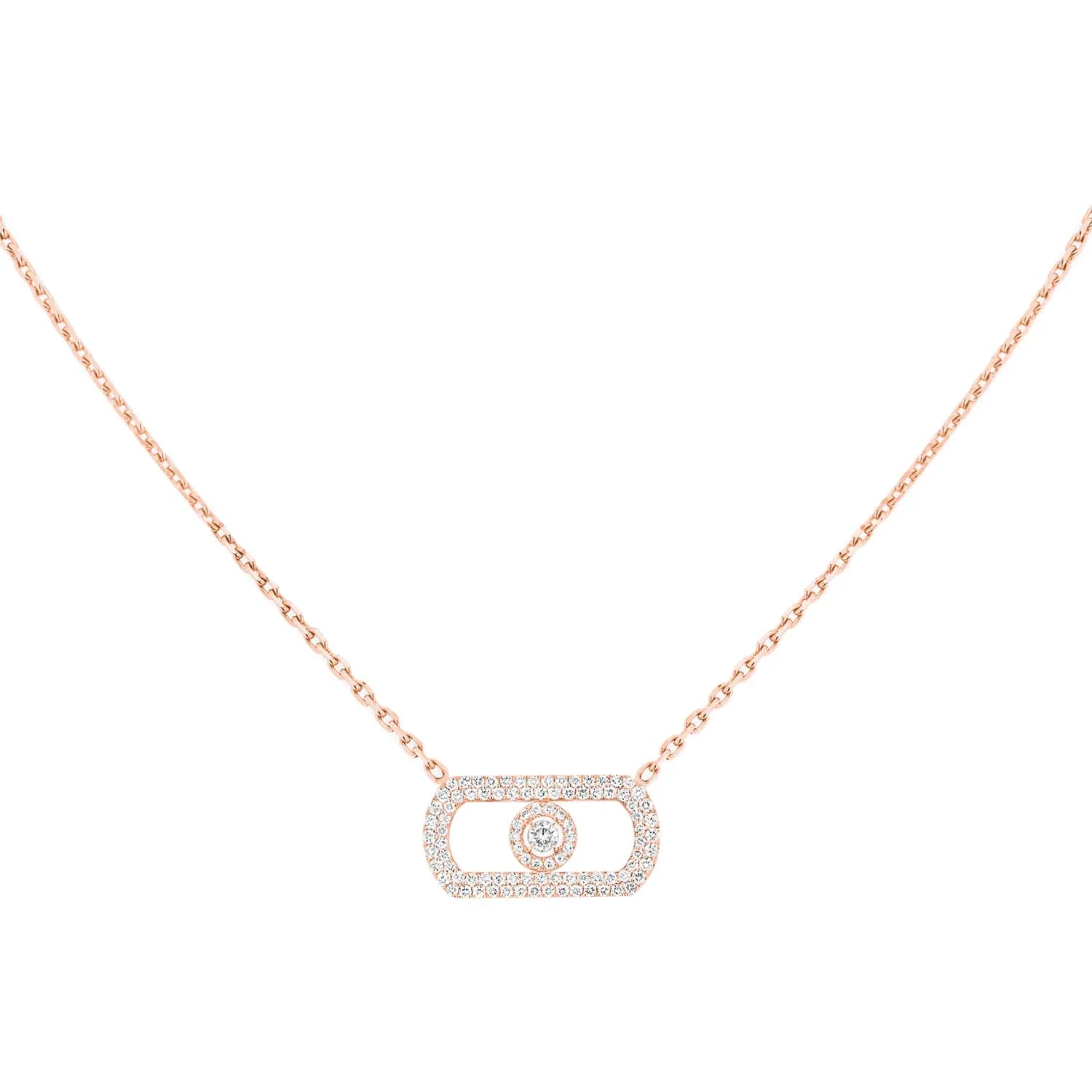 Messika So Move 18ct Rose Gold 0.67ct Diamond Pave Necklace