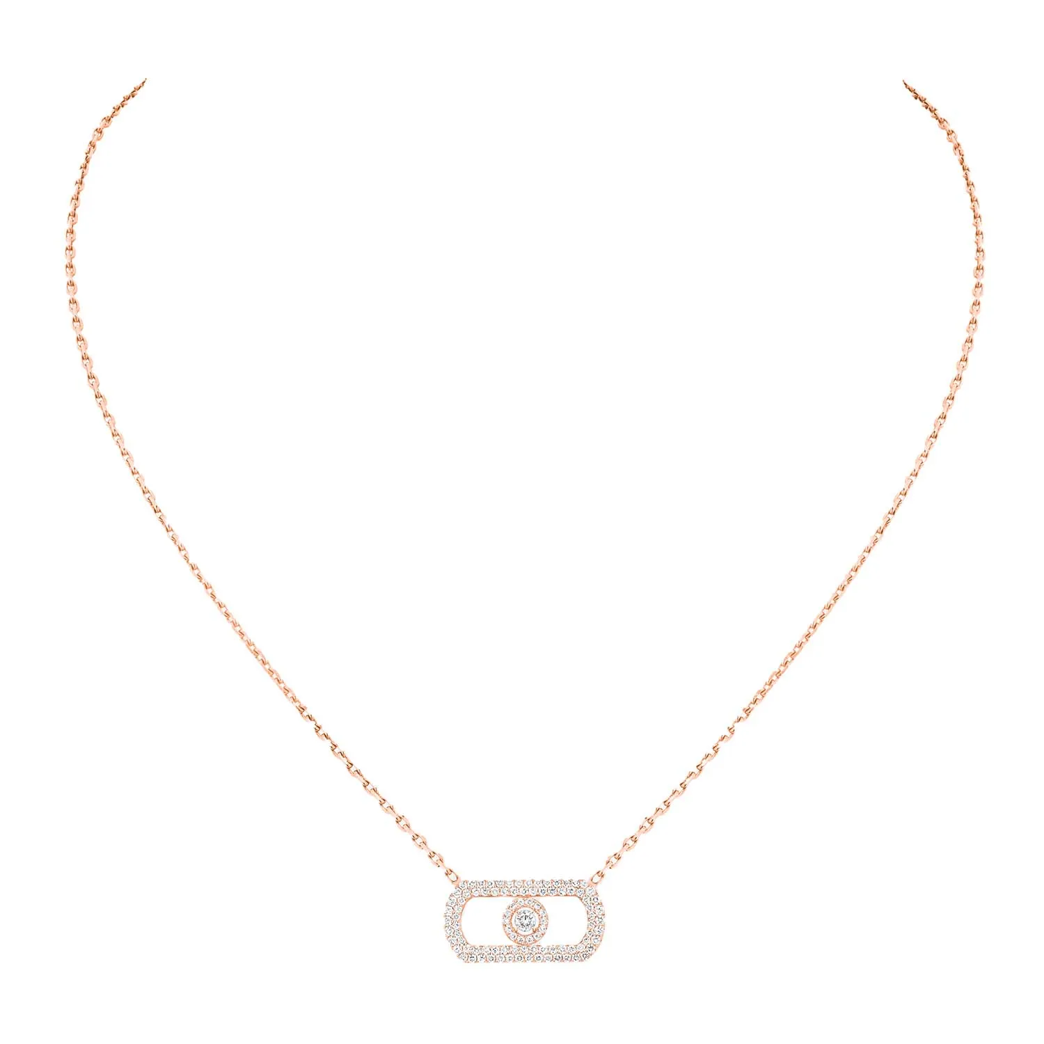 Messika So Move 18ct Rose Gold 0.67ct Diamond Pave Necklace