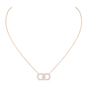 Messika So Move 18ct Rose Gold 0.67ct Diamond Pave Necklace