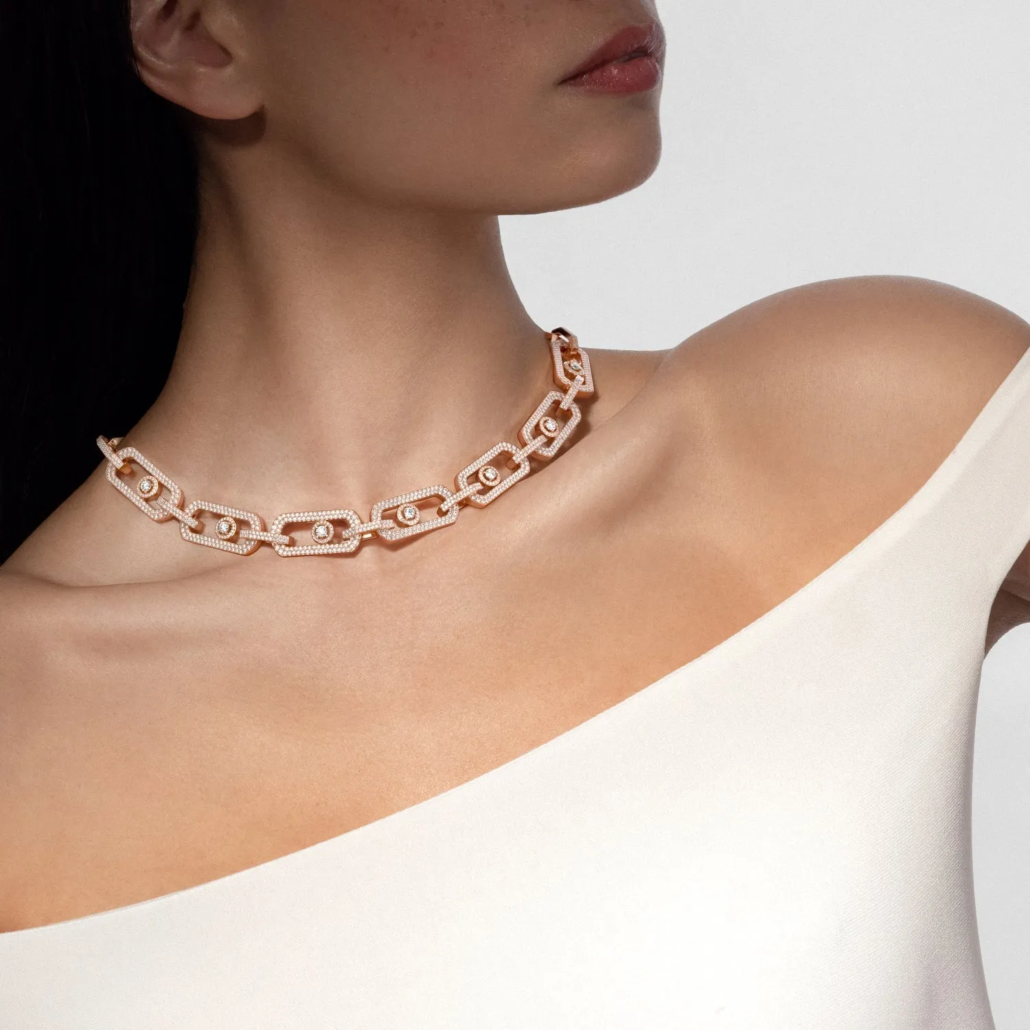 Messika So Move 18ct Rose Gold 8.22ct Diamond Necklace