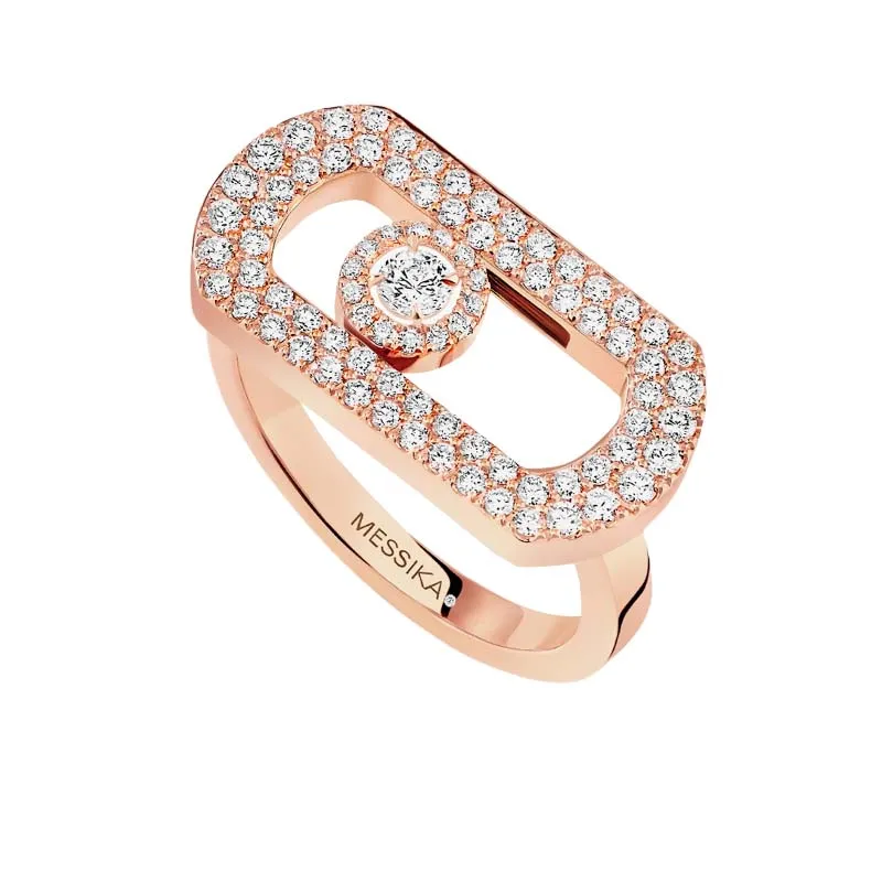 Messika So Move 18ct Rose Gold Diamond Pave Ring