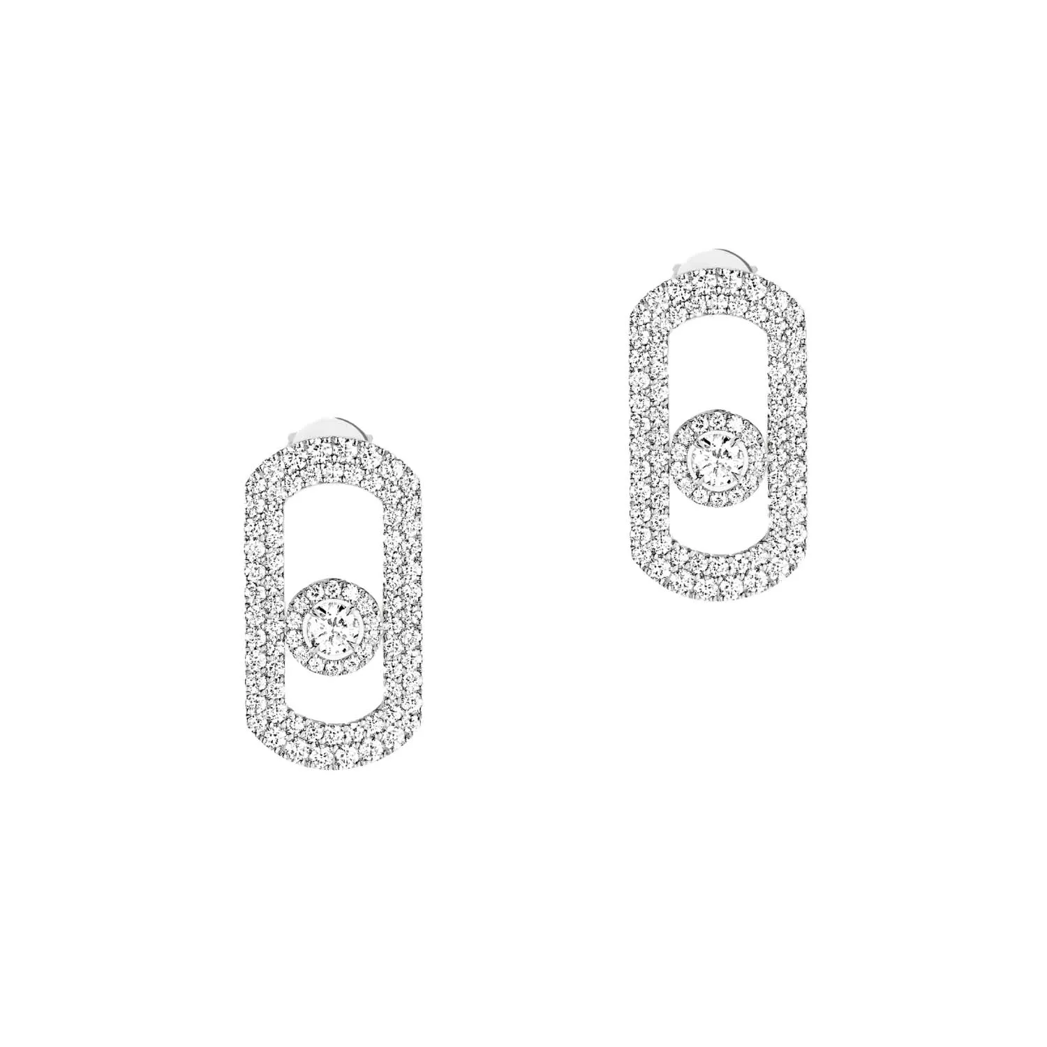 Messika So Move 18ct White Gold 1.30ct Diamond Pave Stud Earrings
