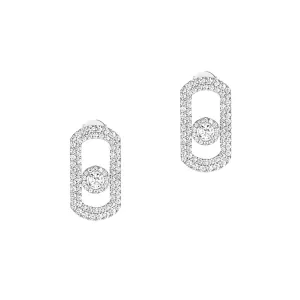Messika So Move 18ct White Gold 1.30ct Diamond Pave Stud Earrings