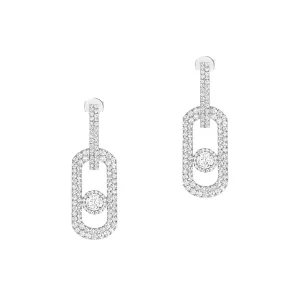 Messika So Move 18ct White Gold 2.12ct Diamond Pave Pendant Earrings
