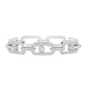 Messika So Move 18ct White Gold 3.28ct Diamond Pave Link Bracelet