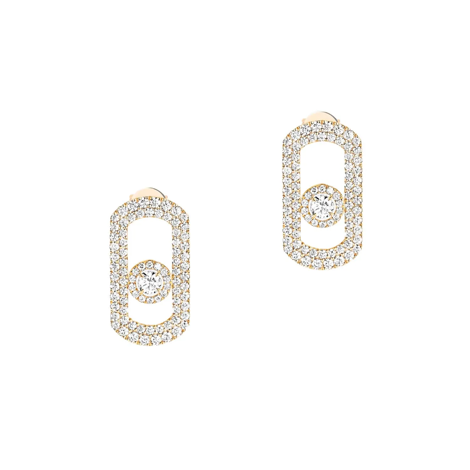 Messika So Move 18ct Yellow Gold 1.30ct Diamond Pave Stud Earrings
