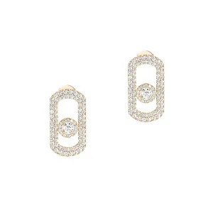 Messika So Move 18ct Yellow Gold 1.30ct Diamond Pave Stud Earrings