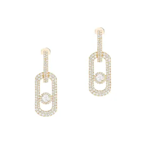 Messika So Move 18ct Yellow Gold 2.12ct Diamond Pave Pendant Earrings
