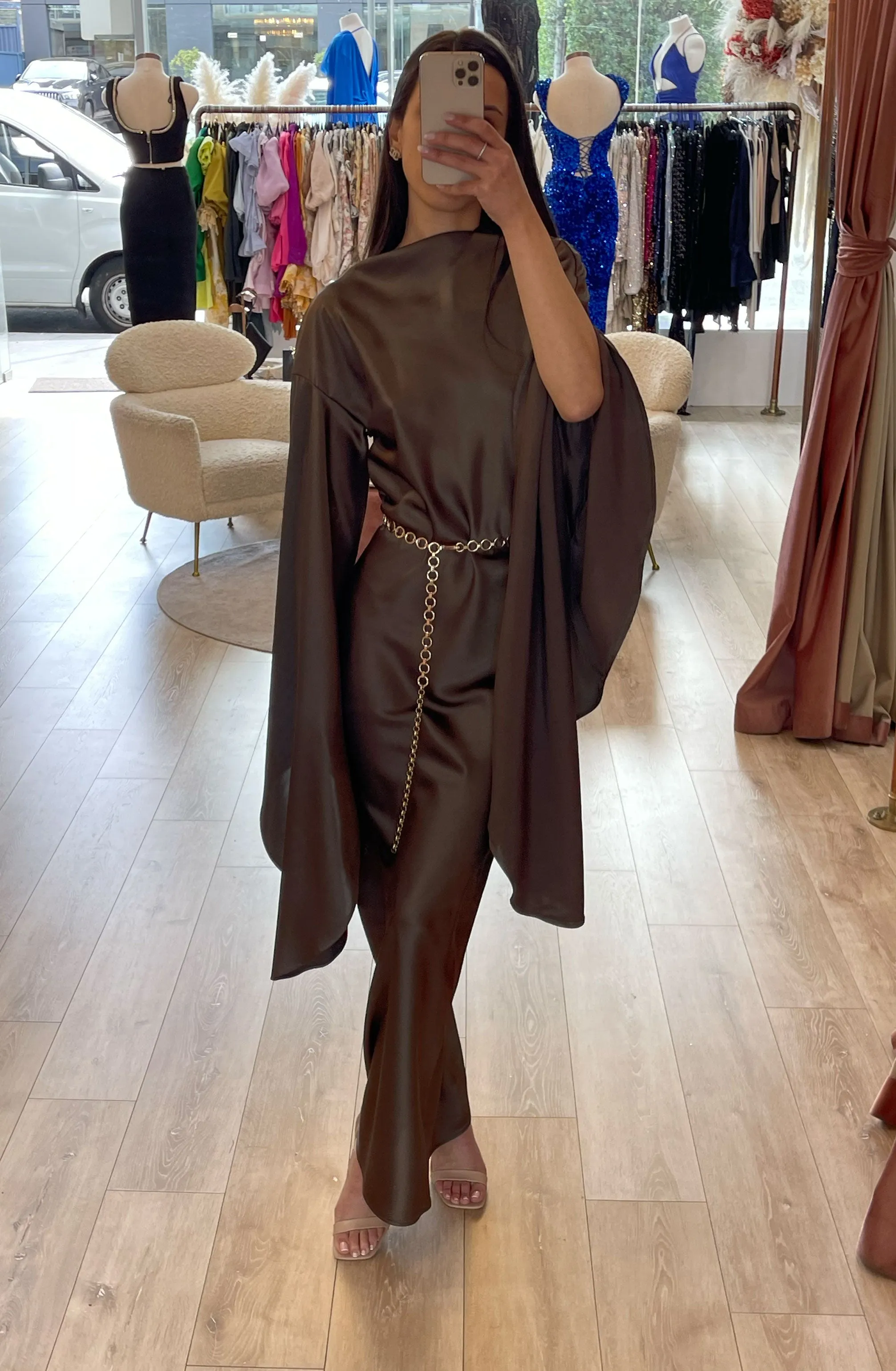 Midnight Maxi With Dramatic Sleeves by HSH