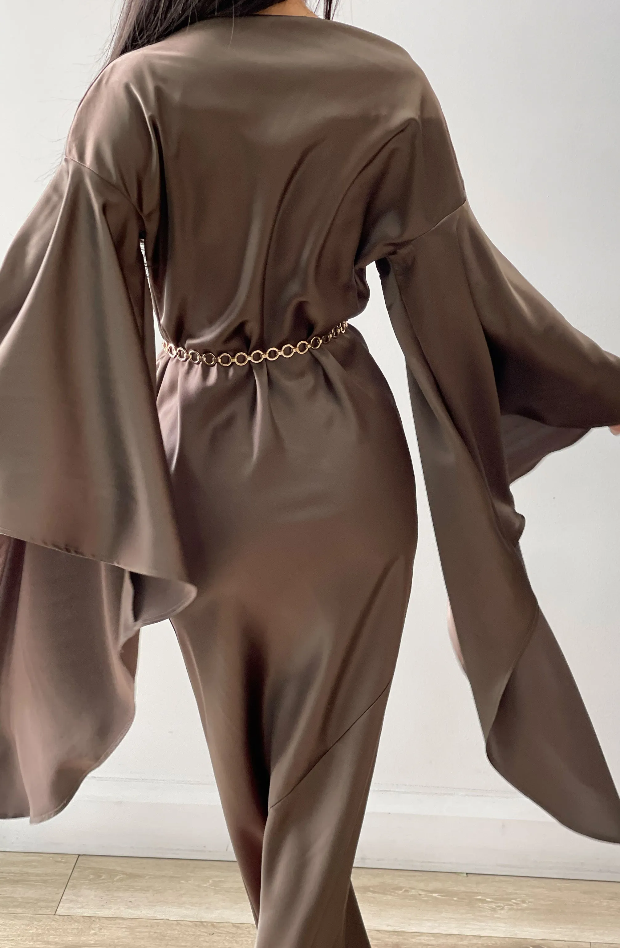 Midnight Maxi With Dramatic Sleeves by HSH