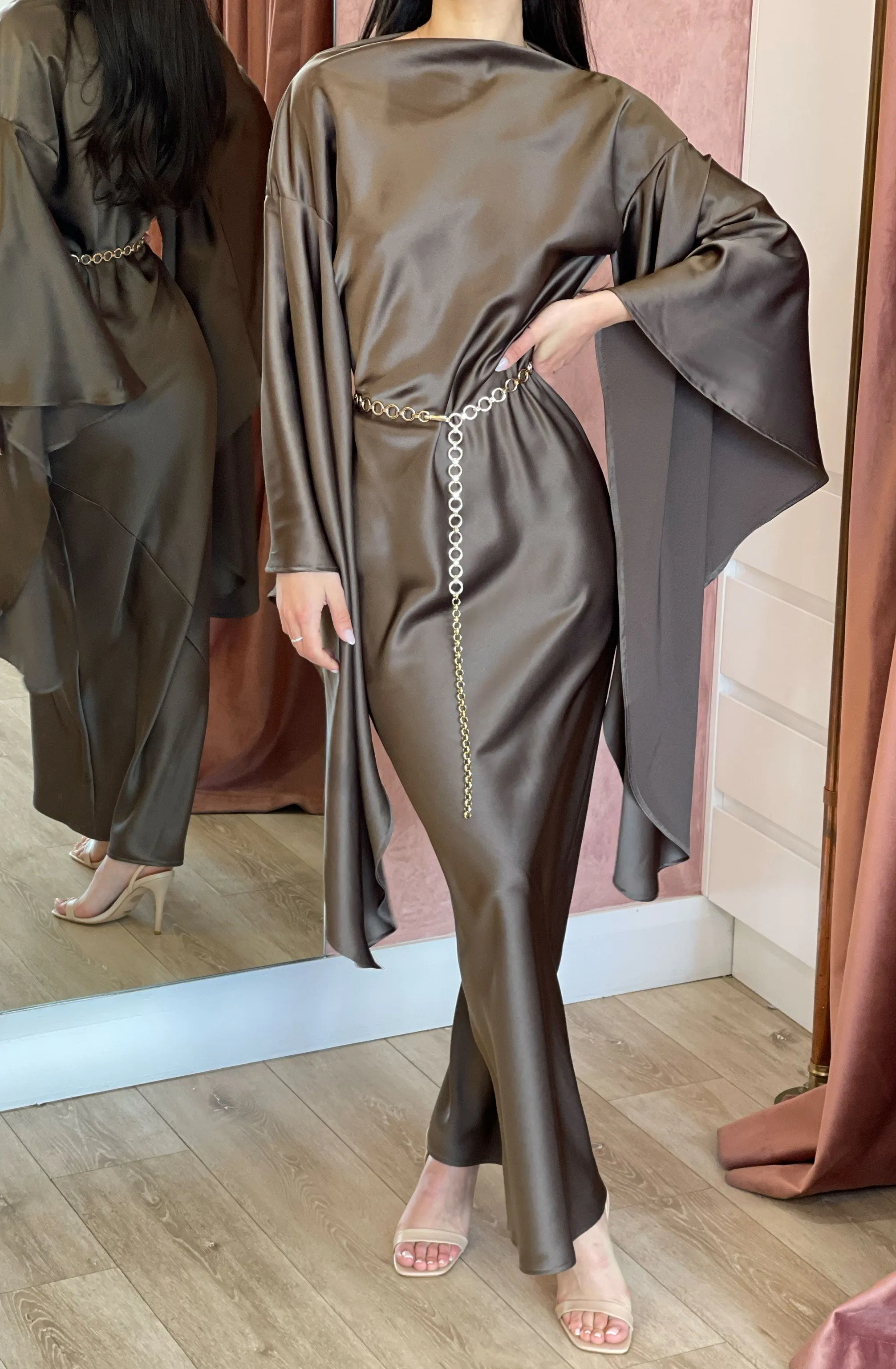 Midnight Maxi With Dramatic Sleeves by HSH