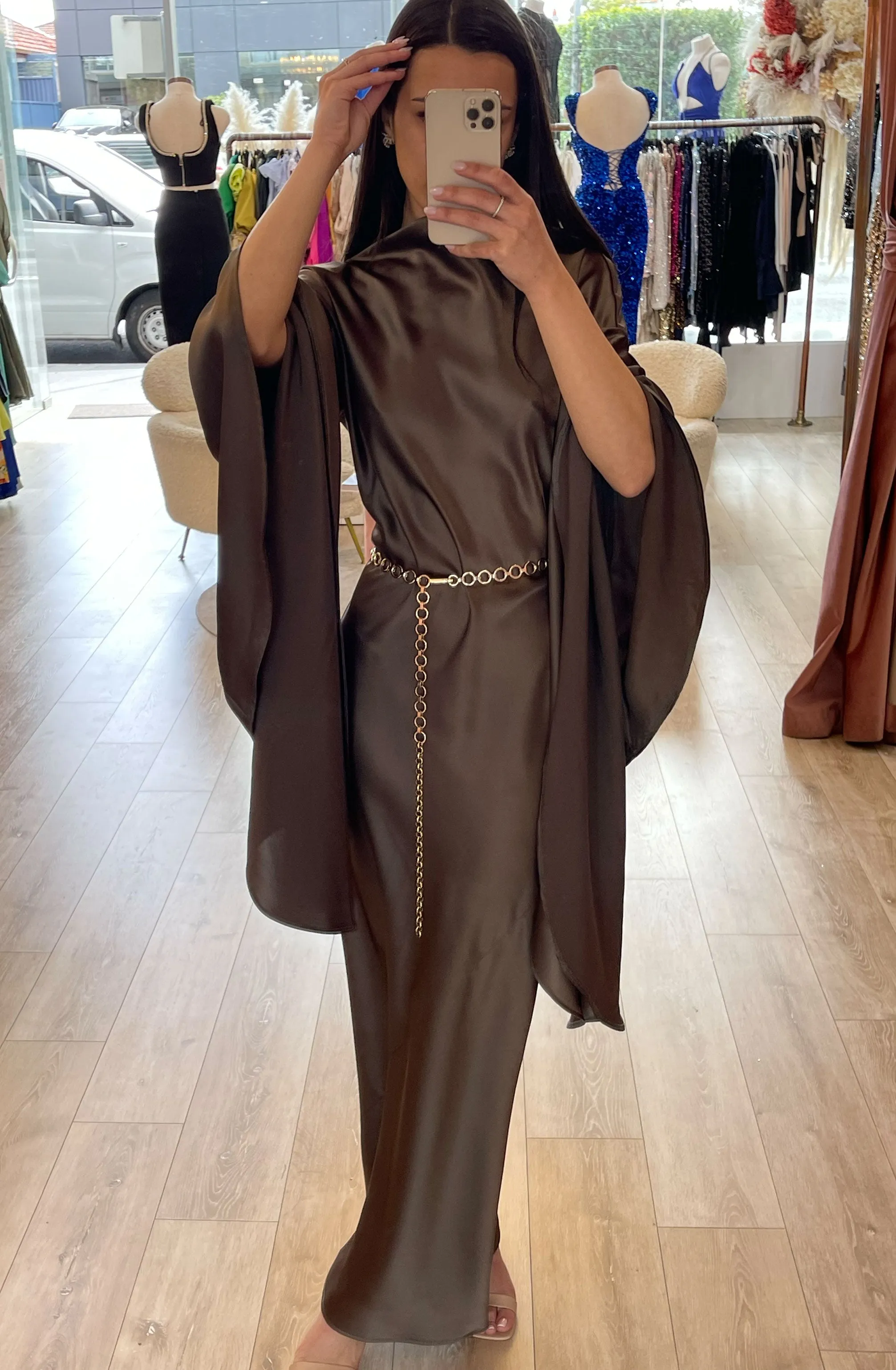 Midnight Maxi With Dramatic Sleeves by HSH