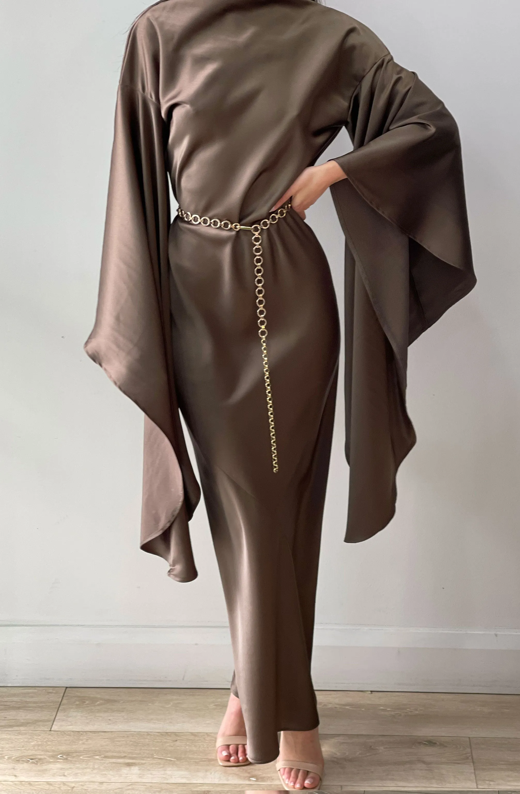 Midnight Maxi With Dramatic Sleeves by HSH