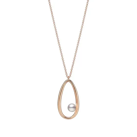 Mikimoto 18ct Rose Gold Akoya Moon Dew 60cm Necklace