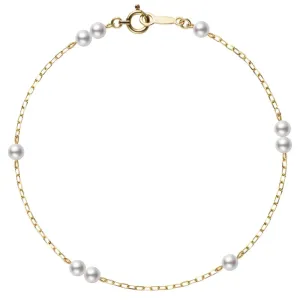 Mikimoto 18ct Yellow Gold Akoya Pearl 18cm Bracelet